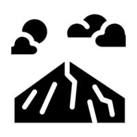 ilustração de glifo de vetor de ícone de pico de montanha