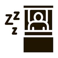 tempo de sono humano na ilustração de glifo vetorial de ícone de cama vetor