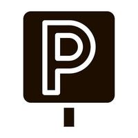 ícone de sinal de vetor de placa de estacionamento