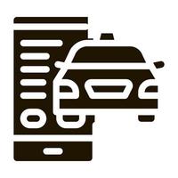 rastreamento de táxi via telefone ilustração em vetor ícone de táxi on-line