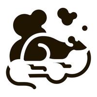 rato na ilustração de glifo vetorial de ícone de fumaça vetor
