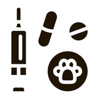 ilustração de glifo vetorial de ícone de medicamentos para animais de estimação vetor