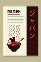 modelo de folheto ramen minimalista vetor