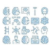 ilustração desenhada à mão do ícone da medicina da neurologia vetor