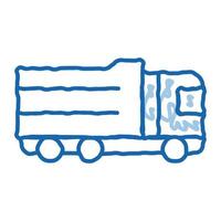 ícone de doodle de caminhão de carga grande agrícola ilustração desenhada à mão vetor