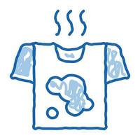 serviço de lavanderia t-shirt suja doodle ícone ilustração desenhada à mão vetor