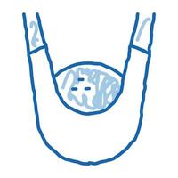 ícone de rabisco de limpador de bolsa de bola ilustração desenhada à mão vetor