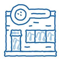 ícone de doodle de construção de boliche ilustração desenhada à mão vetor