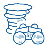 ícone de doodle de tornado binocular ilustração desenhada à mão vetor