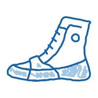 sapatos de boxe tênis doodle ícone mão desenhada ilustração vetor