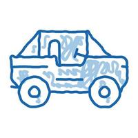 ilustração desenhada à mão do ícone do doodle do carro vetor