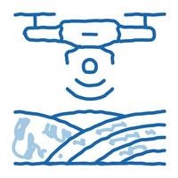 ícone de doodle de sinal wi-fi drone ilustração desenhada à mão vetor