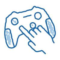 ícone de rabisco de joystick para jogos ilustração desenhada à mão vetor