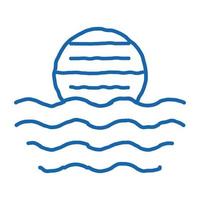 bola na ilustração desenhada à mão do ícone do doodle da água vetor
