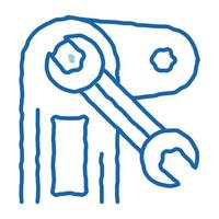 ícone de rabisco de reparação mecânica ilustração desenhada à mão vetor