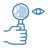 ícone de doodle de pesquisa óptica de olho humano ilustração desenhada à mão vetor