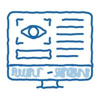 ícone de rabisco de informações on-line de optometria ilustração desenhada à mão vetor
