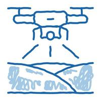 drone quadcopter equipamento doodle ilustração desenhada à mão vetor