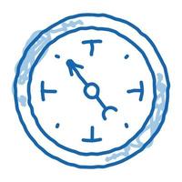 o relógio mostra o ícone do doodle do tempo ilustração desenhada à mão vetor