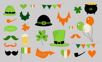 st. patrick's day.vector doodle cartoon conjunto ilustração. vetor