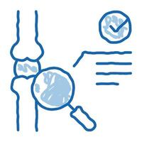 ícone de rabisco de teste de junta óssea ilustração desenhada à mão vetor