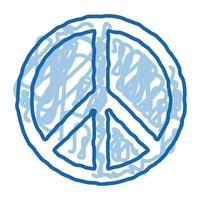 lgbt hippie amor sinal de liberdade doodle ilustração desenhada à mão vetor