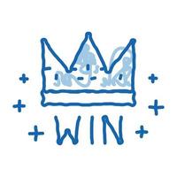 vencedor coroa apostas e jogos de azar doodle ícone ilustração desenhada à mão vetor