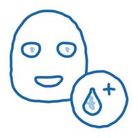 máscara facial hidratante ícone doodle ilustração desenhada à mão vetor