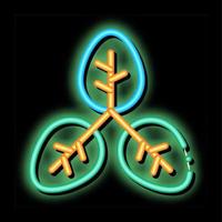 planta de ramificação de arbusto deixa ilustração de ícone de brilho neon vetor