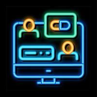 ilustração de ícone de brilho neon de ajuda na internet vetor