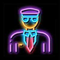 ilustração de ícone de brilho neon de silhueta de aeronave piloto vetor