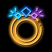 ilustração de ícone de brilho neon de anel mágico vetor