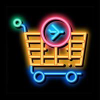 carrinho para produtos duty free ilustração do ícone de brilho neon vetor