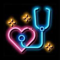 medições de batimento cardíaco ilustração do ícone de brilho neon vetor