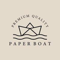 logotipo de arte de barco de papel, ícone e símbolo, design de ilustração vetorial vetor