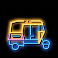 ilustração de ícone de brilho neon de riquixá de transporte público vetor