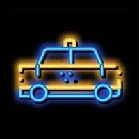 ilustração de ícone de brilho neon de táxi de transporte público vetor