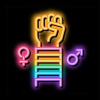 ilustração de ícone de brilho neon de gesto de mão humana lgbt vetor