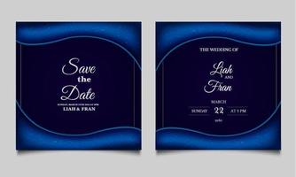 conjunto de design de cartão de convite de casamento elegante salvar a data vetor