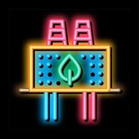ilustração de ícone de brilho neon de fábrica limpa de ecologia vetor
