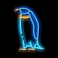 ilustração de ícone de brilho neon de pássaro pinguim vetor