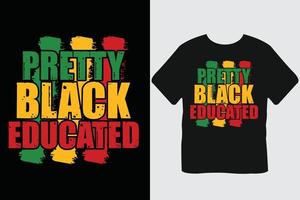 design de camiseta do mês da história negra educada e bonita vetor