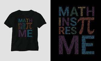 design de modelo de design de camiseta de tipografia especial do dia pi com pi, matemática, etc. vetor