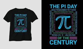 design de modelo de design de camiseta de tipografia especial do dia pi com pi, matemática, etc. vetor