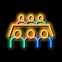 ilustração de ícone de brilho neon de reunião de negócios vetor