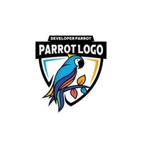 modelo de vetor de design de logotipo de papagaio vetorial