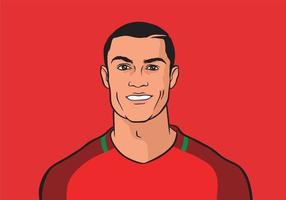 ilustração de retrato vetorial do jogador de futebol português cristiano ronaldo vetor