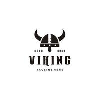 ilustração de ícone de design de logotipo de capacete de armadura viking vetor