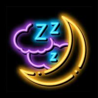céu noturno com ilustração de ícone de brilho neon de lua vetor