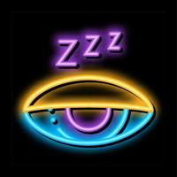 ilustração de ícone de brilho de néon de olho adormecido meio fechado vetor